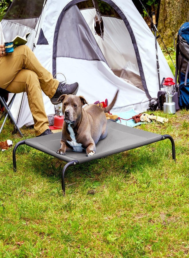 FurHaven Elevated Pet Cots - Cooling & Breathable Nylon Mesh Hammock for Dogs/Easy-to-Assemble / / Durable and Reinforced/Perfect for Rest & Relaxation Outdoors - Graphite Gray, Medium - Image 2
